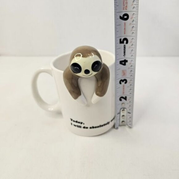 Decodyne Housewares White Mug I Will Do Absolutely Nothing 3D Sloth Coffee Cup - Picture 7 of 8